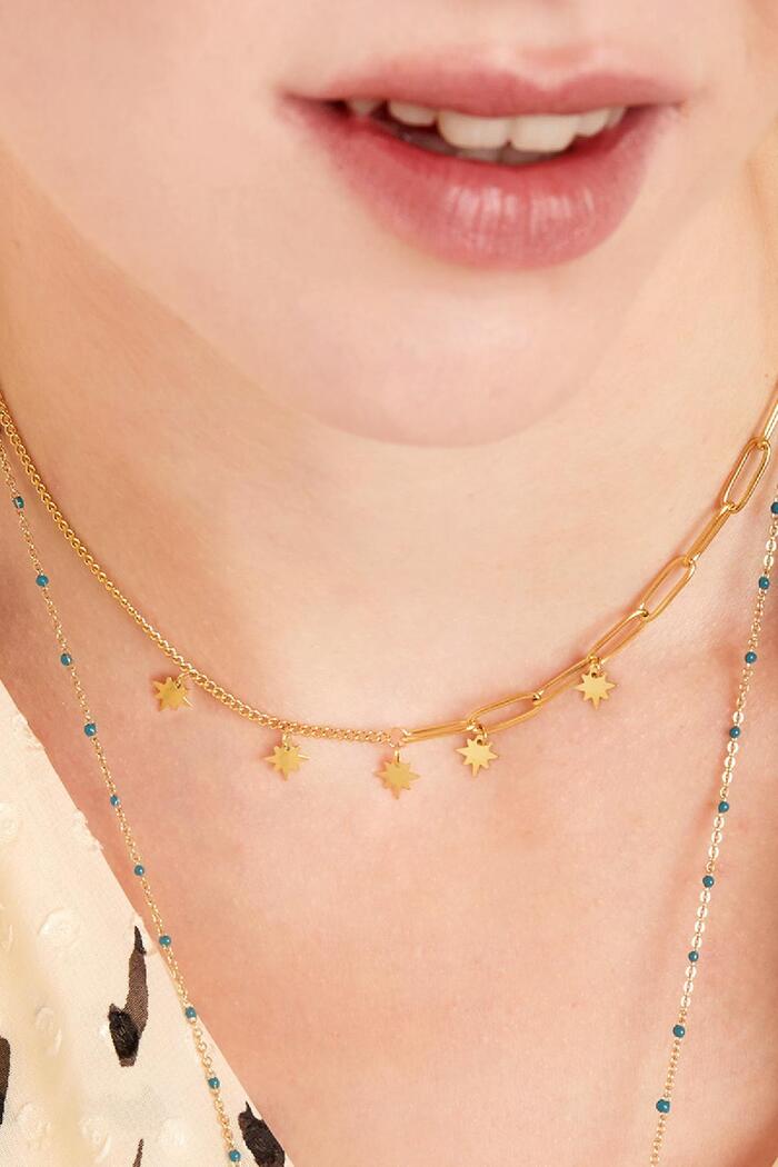 Halskette Sterne aus Edelstahl Silber Bild3